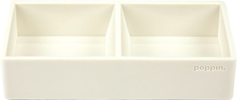 Poppin Softie This + That 2-Compartment Silicone Accessory Tray, White (100439)