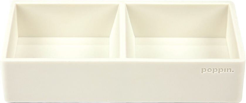 Poppin Softie This + That 2-Compartment Silicone Accessory Tray, White (100439)