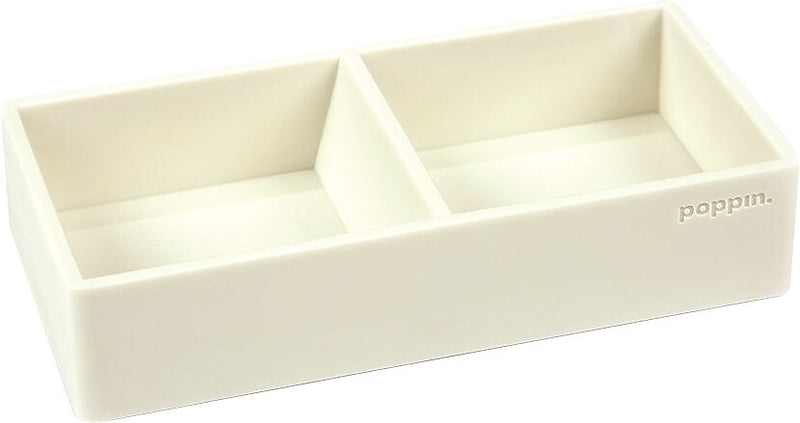 Poppin Softie This + That 2-Compartment Silicone Accessory Tray, White (100439)