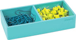 Poppin This + That 2-Compartment Silicone Accessory Tray, Aqua (100440)
