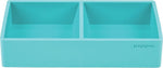 Poppin This + That 2-Compartment Silicone Accessory Tray, Aqua (100440)