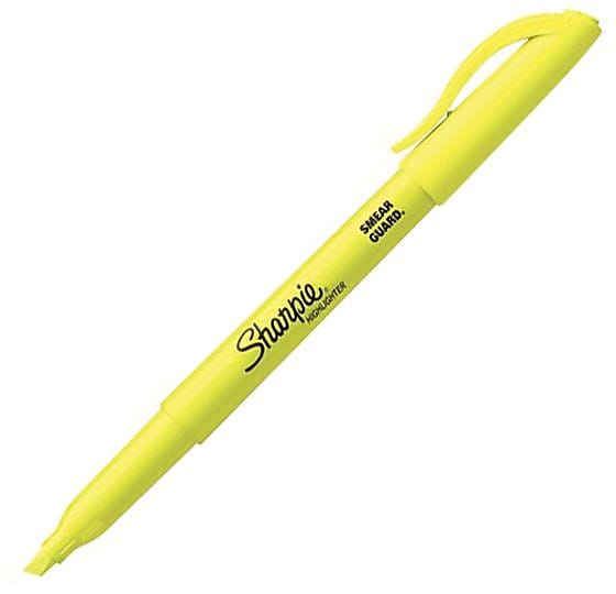 Sharpie Stick Highlighter, Chisel Tip, Assorted, 5/Pack (1908101)