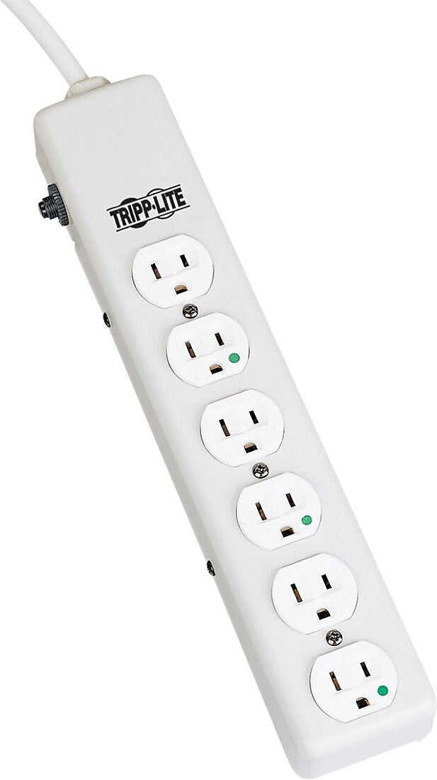 Tripp Lite 6 Outlet Power Strip, White (PS-602-HG)