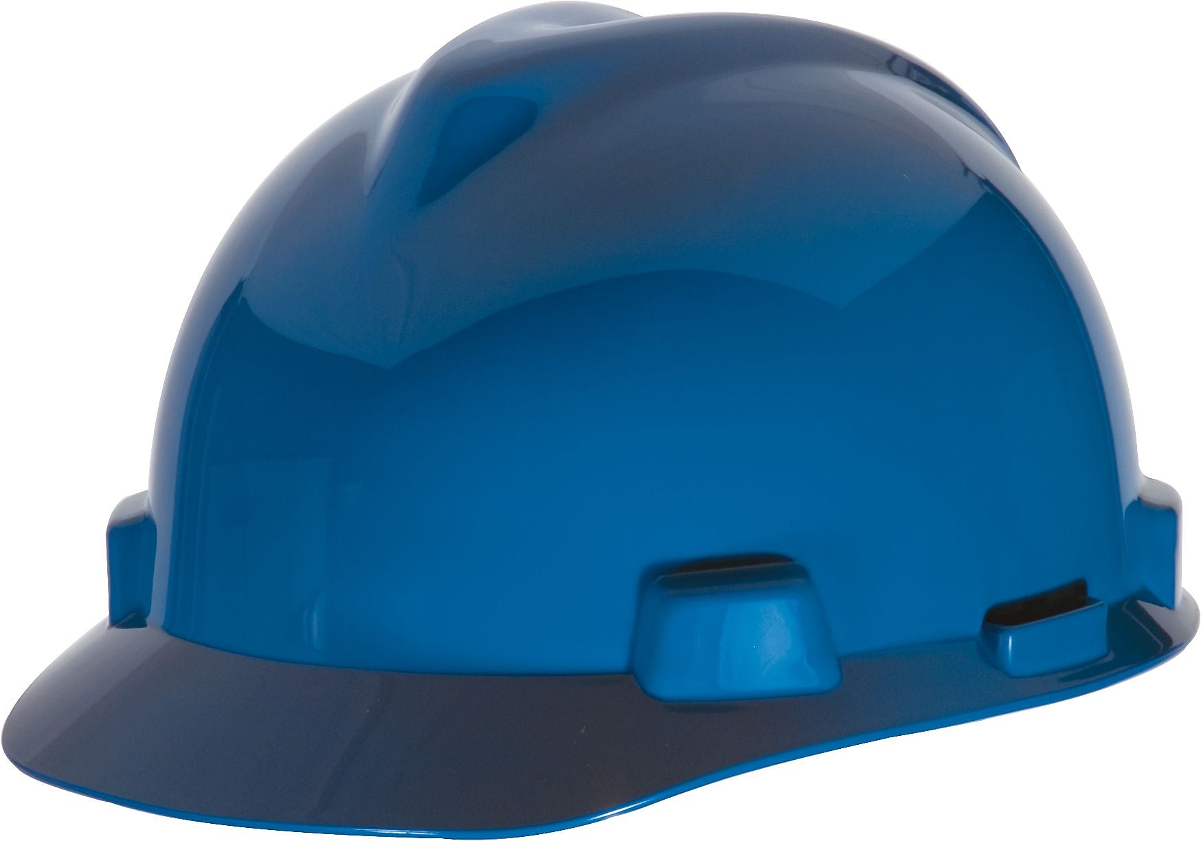 MSA V-Gard Polyethylene Ratchet Suspension Short Brim Hard Hat, Blue (475359)