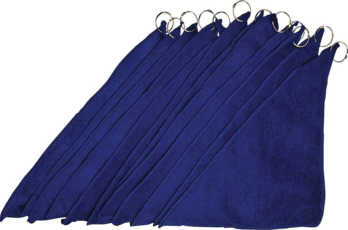 KleenSlate Microfiber Cleaning Cloth with Bookbinder Ring, 12/Pack (1257)