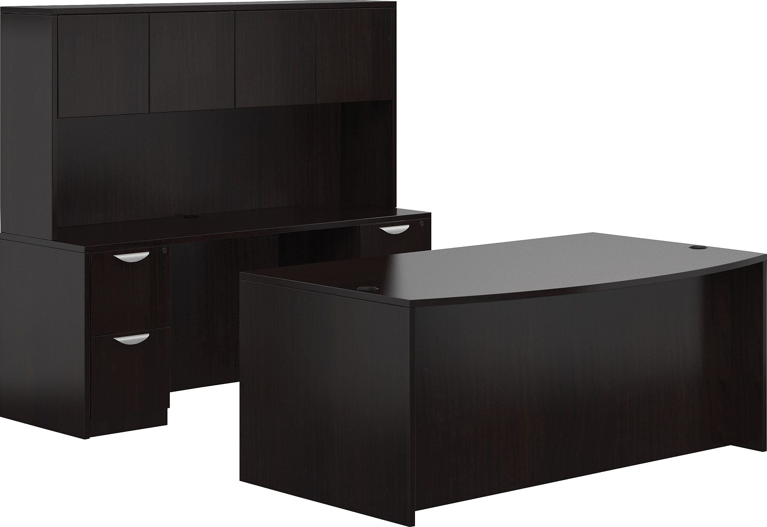 Offices To Go Superior Laminate Managers Desk, American Espresso, 29 1/2" - 65 1/2"H x 71"W x 113"D