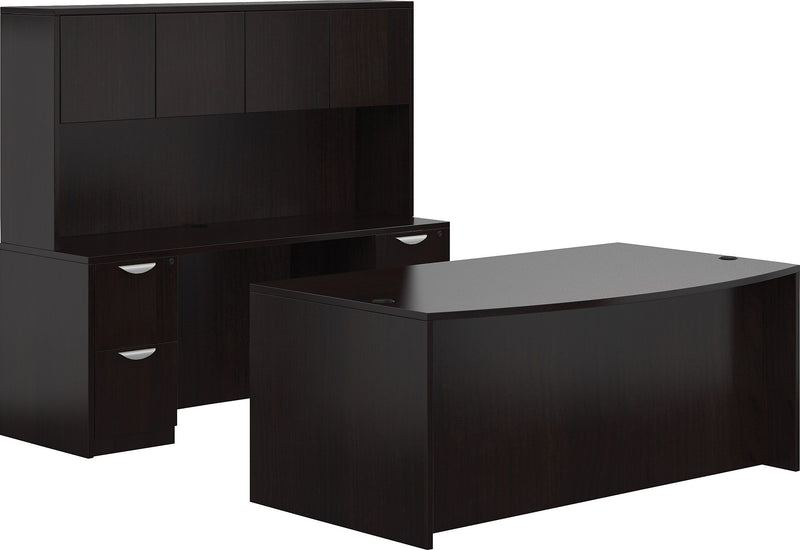 Offices To Go Superior Laminate Managers Desk, American Espresso, 29 1/2" - 65 1/2"H x 71"W x 113"D
