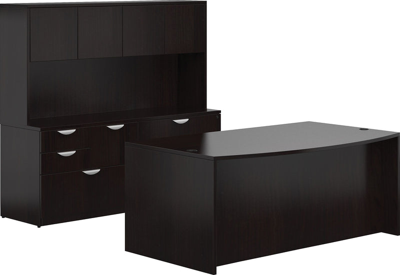 Offices To Go Superior Laminate Managers Desk, American Espresso, 29 1/2" - 65 1/2"H x 71"W x 111"D