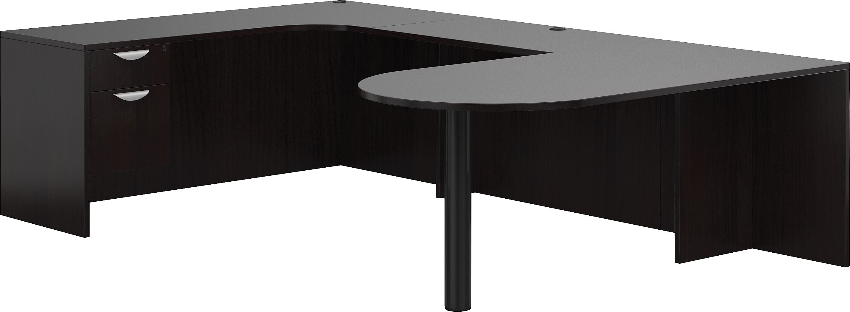 Offices To Go Superior Laminate U-Shaped D-Island Desk, American Espresso (TDOTG5-AEL)