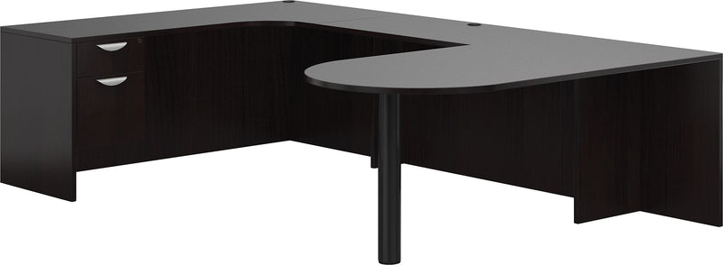 Offices To Go Superior Laminate U-Shaped D-Island Desk, American Espresso (TDOTG5-AEL)