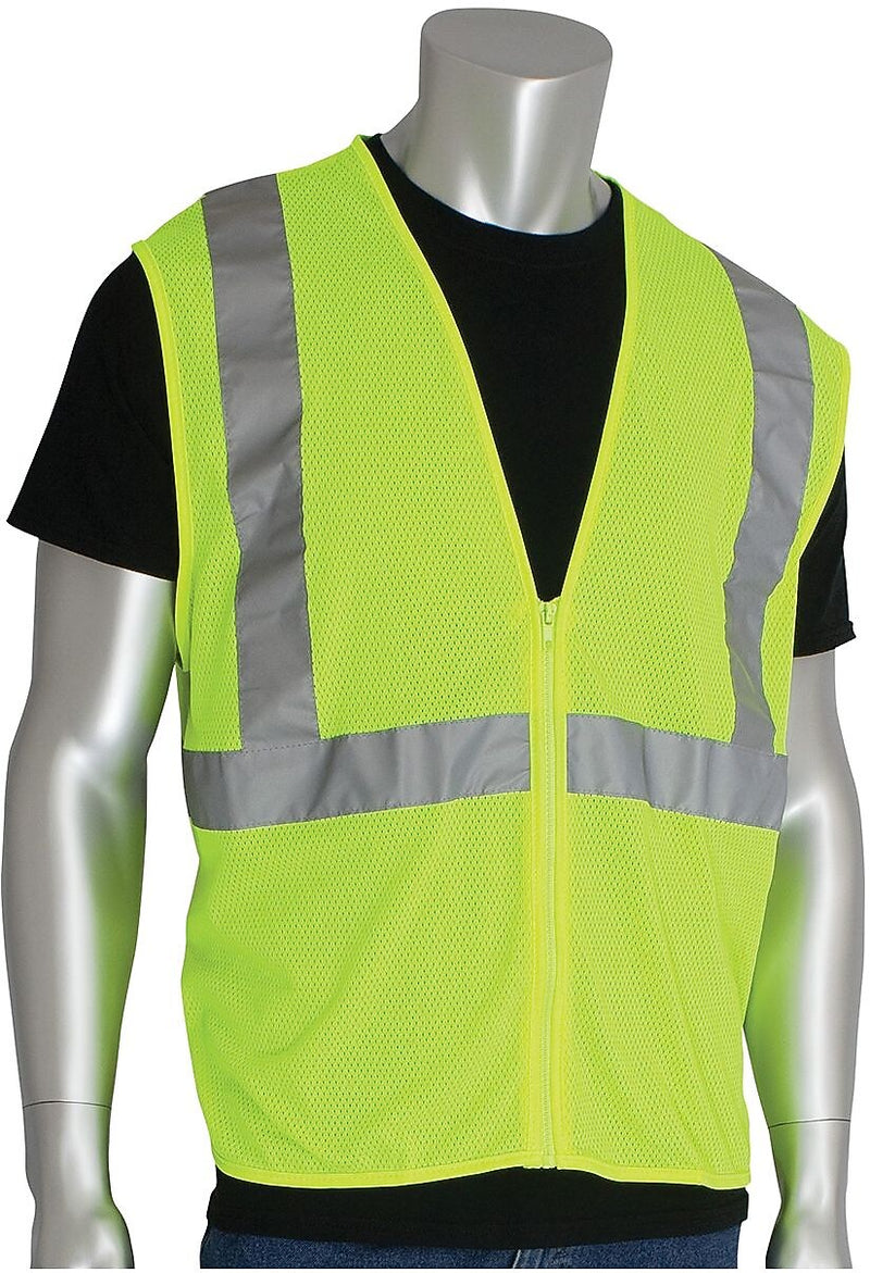Protective Industrial Products Safety Vest, Yellow, 4X, 10/PK (302-MVGZLY-10-4X)