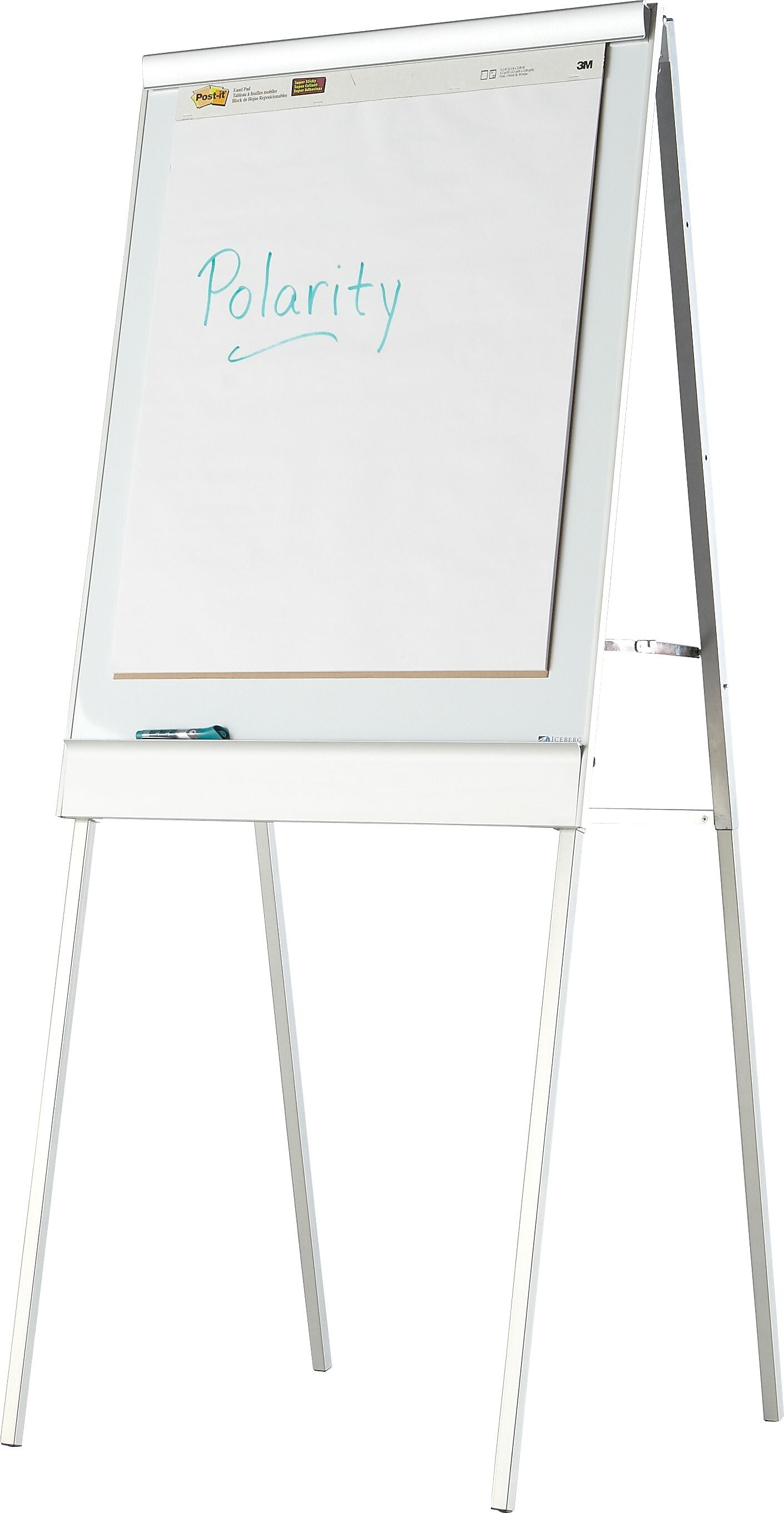 Iceberg Polarity Dry Erase Flipchart Easel, 73"H