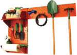 Wall Control Garden Tool Storage Organizer Pegboard Kit, Orange Tool Board and Red Accessories