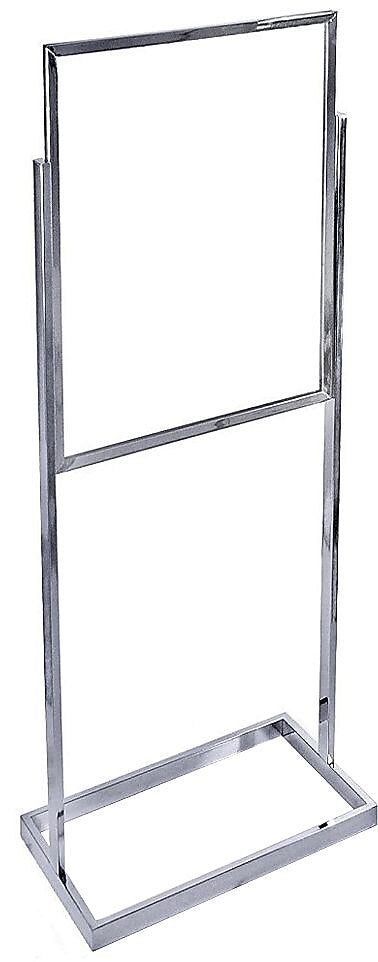 Azar Displays Poster Stand on Wide Base in SILVER (300701)