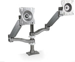 Kelly Panel Dual Arm Dual Extension Monitor Arm, Silver