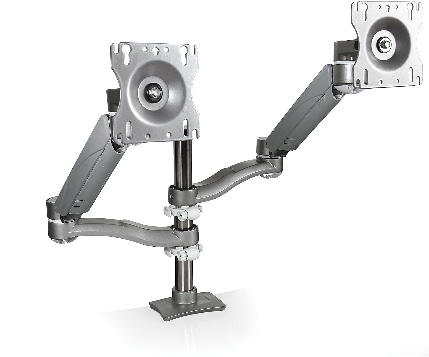 Kelly Panel Dual Arm Dual Extension Monitor Arm, Silver