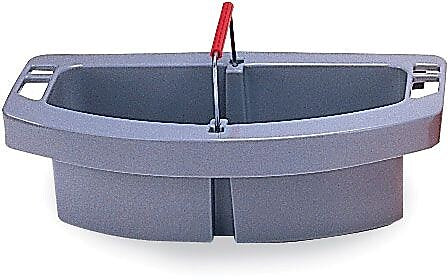 Rubbermaid Commercial 2-Compartment Cleaning Caddy, Gray Plastic (FG264900GRAY)