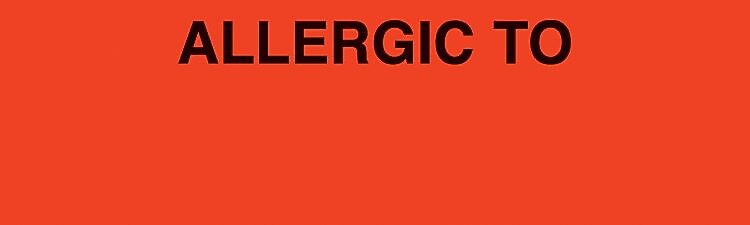 Allergy Warning Medical Labels, Allergic To:, Fluorescent Red, 3/4x2-1/2", 300 Labels