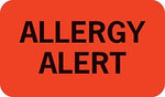 Allergy Warning Medical Labels, Allergy Alert, Fluorescent Red, 7/8x1-1/2", 500 Labels
