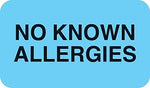 Allergy Warning Medical Labels, No Known Allergies, Light Blue, 7/8x1-1/2", 500 Labels