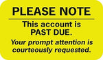 Past Due Collection Labels, Please Note, Fluorescent Chartreuse, 7/8x1-1/2", 500 Labels