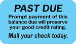 Past Due Collection Medical Labels, Past Due, Light Blue, 7/8x1-1/2", 500 Labels