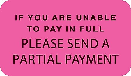 Reminder & Thank You Collection Labels, If Unable To Pay, Fl Pink, 7/8x1-1/2", 500 Labels