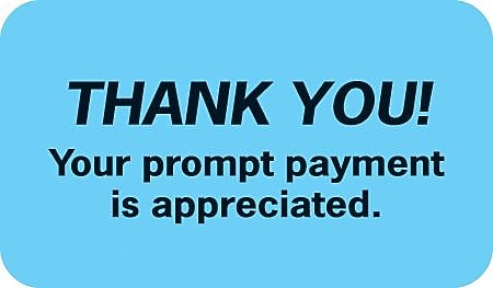 Reminder & Thank You Collection Labels, Thank You!, Light Blue, 7/8x1-1/2", 500 Labels