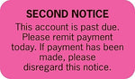 Collection and Notice Collection Labels, Second Notice, Fluorescent Pink, 0.875 x 1.5 inch, 500 Labels
