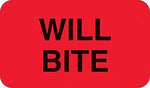 Behavior and Instruction Medical Labels, Will Bite, 7/8x1-1/2", 500 Labels