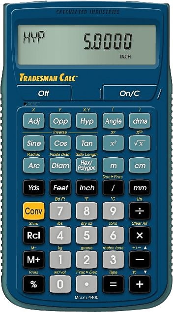 Calculated Industries Tradesman Calc (4400) Industrial Calculator, Blue