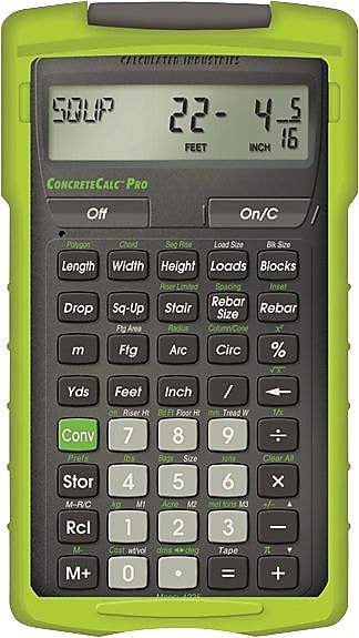 Calculated Industries ConcreteCalc Pro (4225) Construction Calculator, Green
