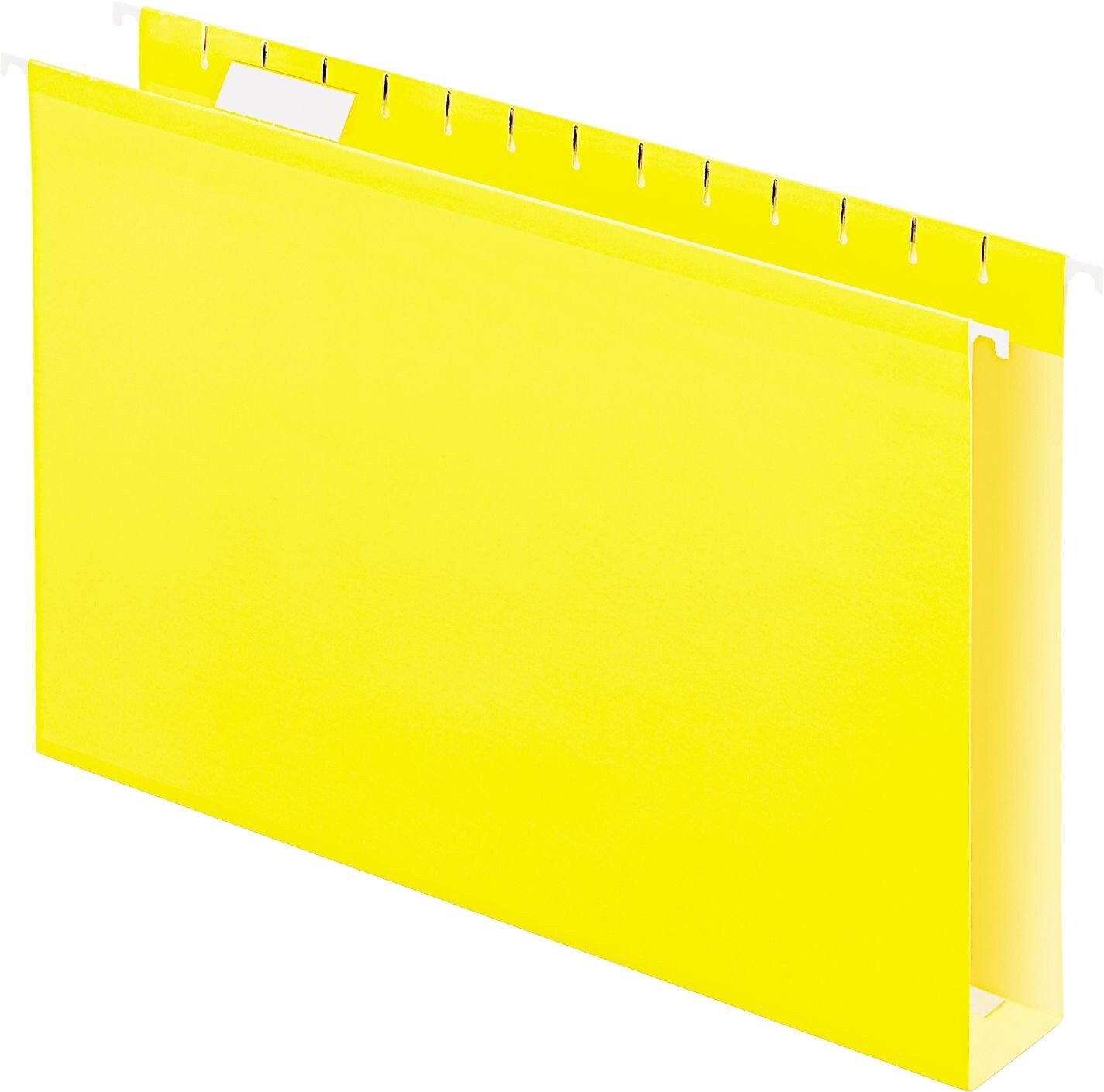 Pendaflex Reinforced Recycled Hanging File Folder, 2" Expansion, 5-Tab Tab, Legal Size, Yellow, 25/Box (PFX 04153X2 YEL)