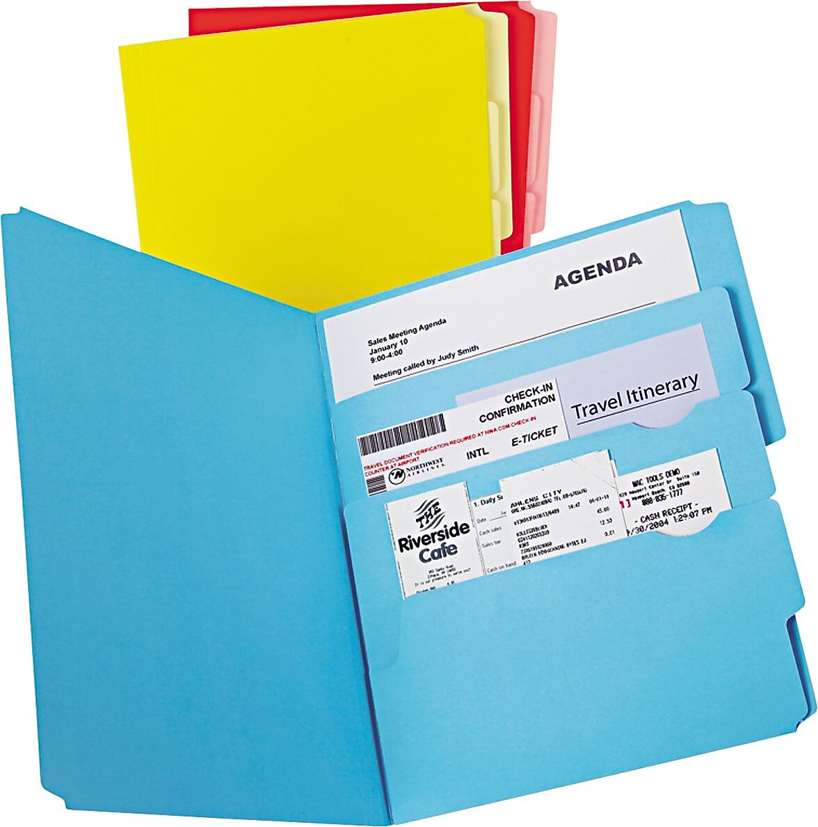 Pendaflex Divide it Up Recycled File Folder, 1/3-Cut Tab, Assorted, Letter Size, Assorted Colors, 12/Pack (10773)