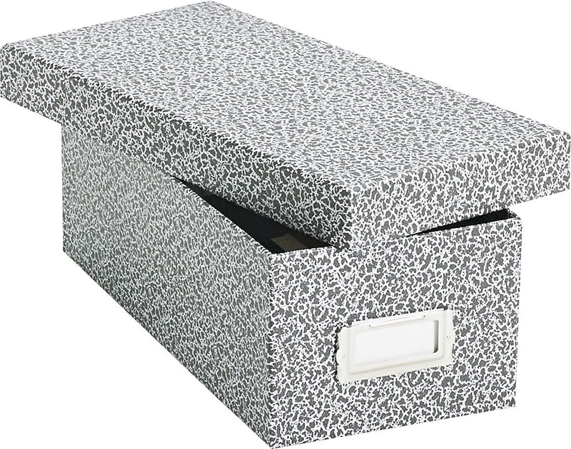 Oxford Reinforced Board Card File with Lift-Off Cover, 3" x 5", 1200-Capacity, Black, 4 1/4"H x 12"W x 5 5/8"D (40588)