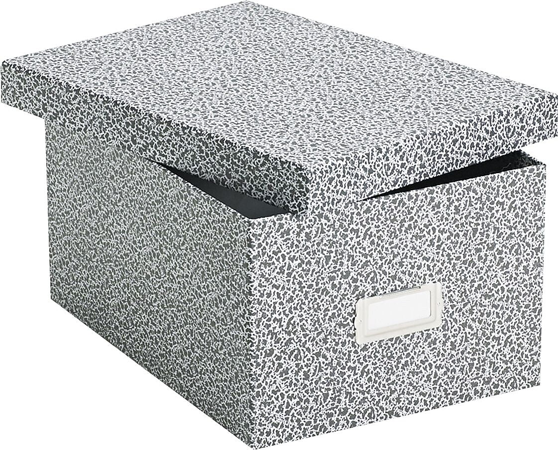 Oxford® Reinforced Board Card File with Lift-Off Cover, 5" x 8", 1200-Capacity, Black (40590)