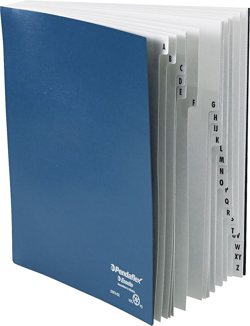 Pendaflex Expanding Heavy Duty Desk Files, Laminated Alphabetic Tabs, Letter Size, Navy (ESSDDF3OX)