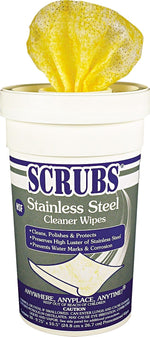 Scrubs Stainless Steel Cleaner Towels, 30 Wipes/Canister, 6/Carton (IWT91930CT)