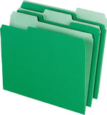 Pendaflex Recycled File Folder, 1/3-Cut Tab, Assorted, Letter Size, Bright Green, 100/Box (152 1/3 BGR)