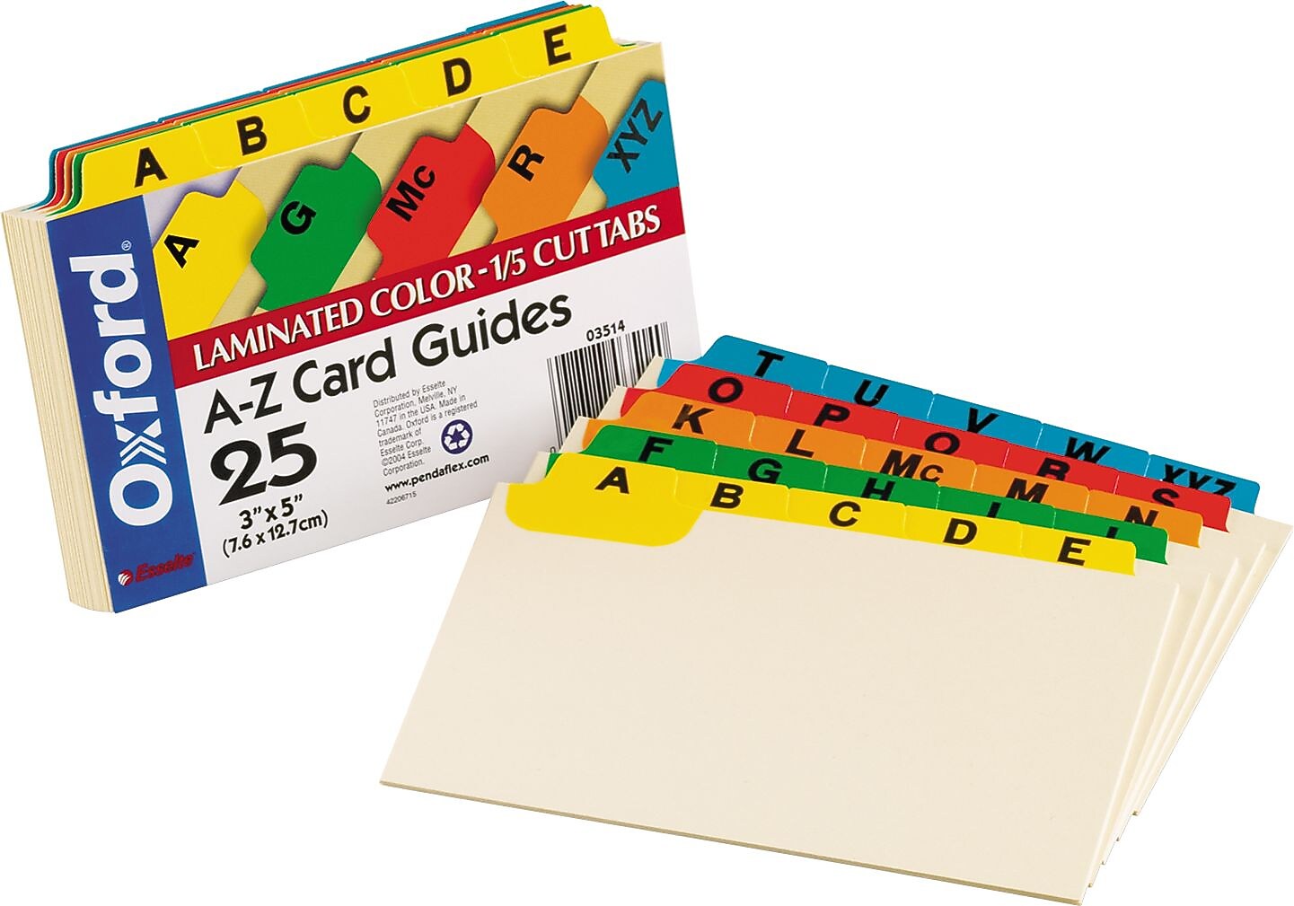 Oxford Laminated Alpha Index Card Guides, 3" x 5" , Manila, 25/Set (OXF03514)