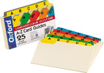 Oxford Laminated Alpha Index Card Guides, 3" x 5" , Manila, 25/Set (OXF03514)