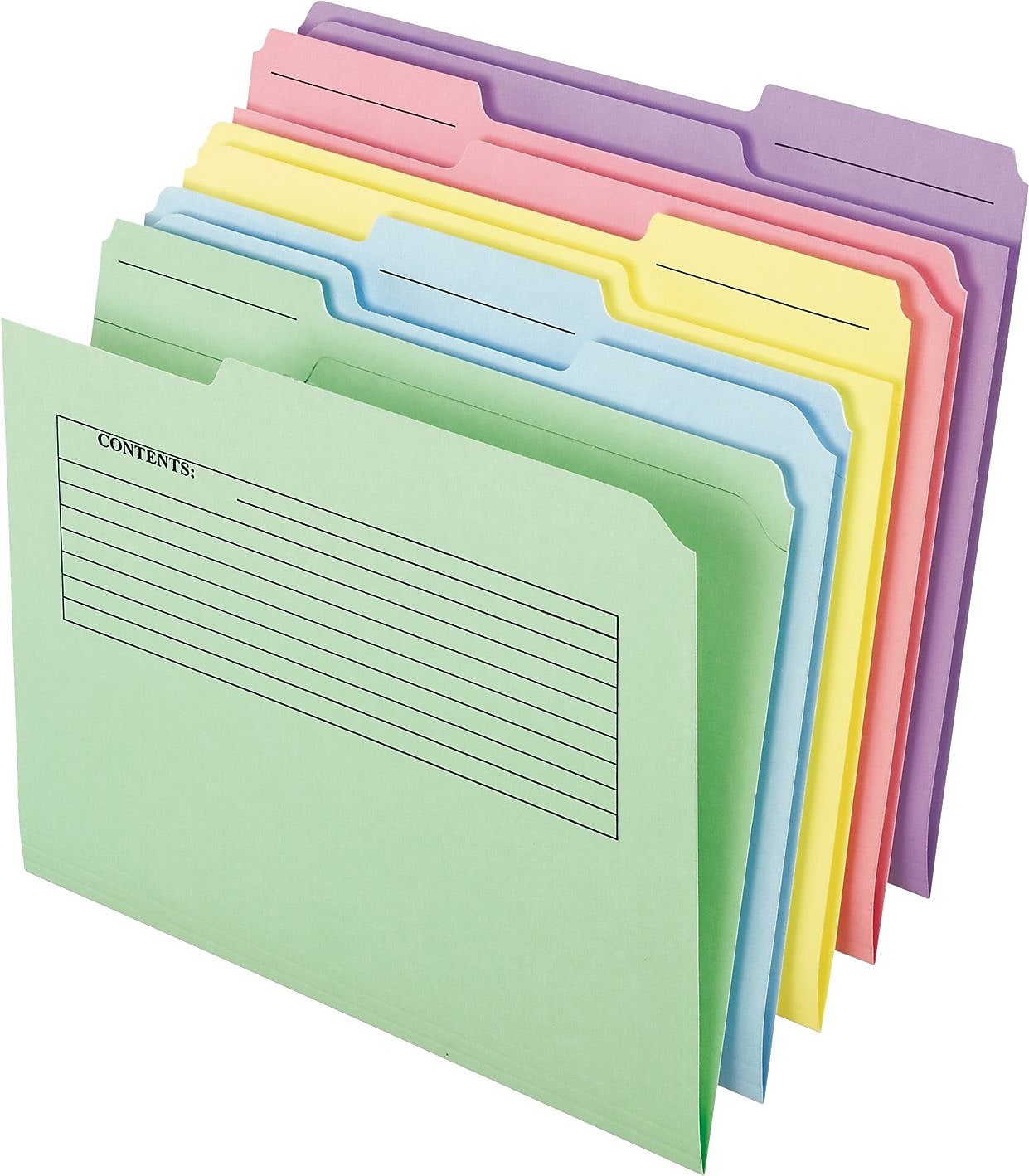 Pendaflex Recycled File Folder, 1/3-Cut Tab, Assorted, Letter Size, Assorted Colors, 30/Pack (45269)