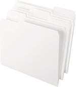Pendaflex Two-Tone Recycled File Folder, 1/3-Cut Tab, Assorted, Letter Size, White, 100/Box (152 1/3 WHI)