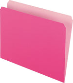 Pendaflex Two-Tone Recycled File Folder, Straight Cut, Letter Size, Pink, 100/Box (152 PIN)