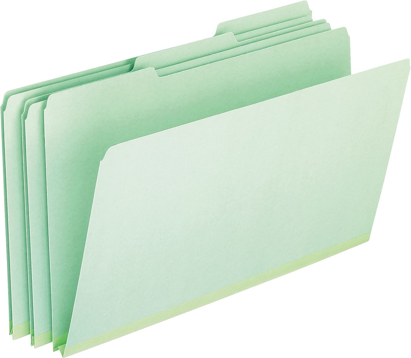 Pendaflex Recycled File Folder, 2/5-Cut Tab, Assorted, Legal Size, Light Green, 25/Box (17171EE)