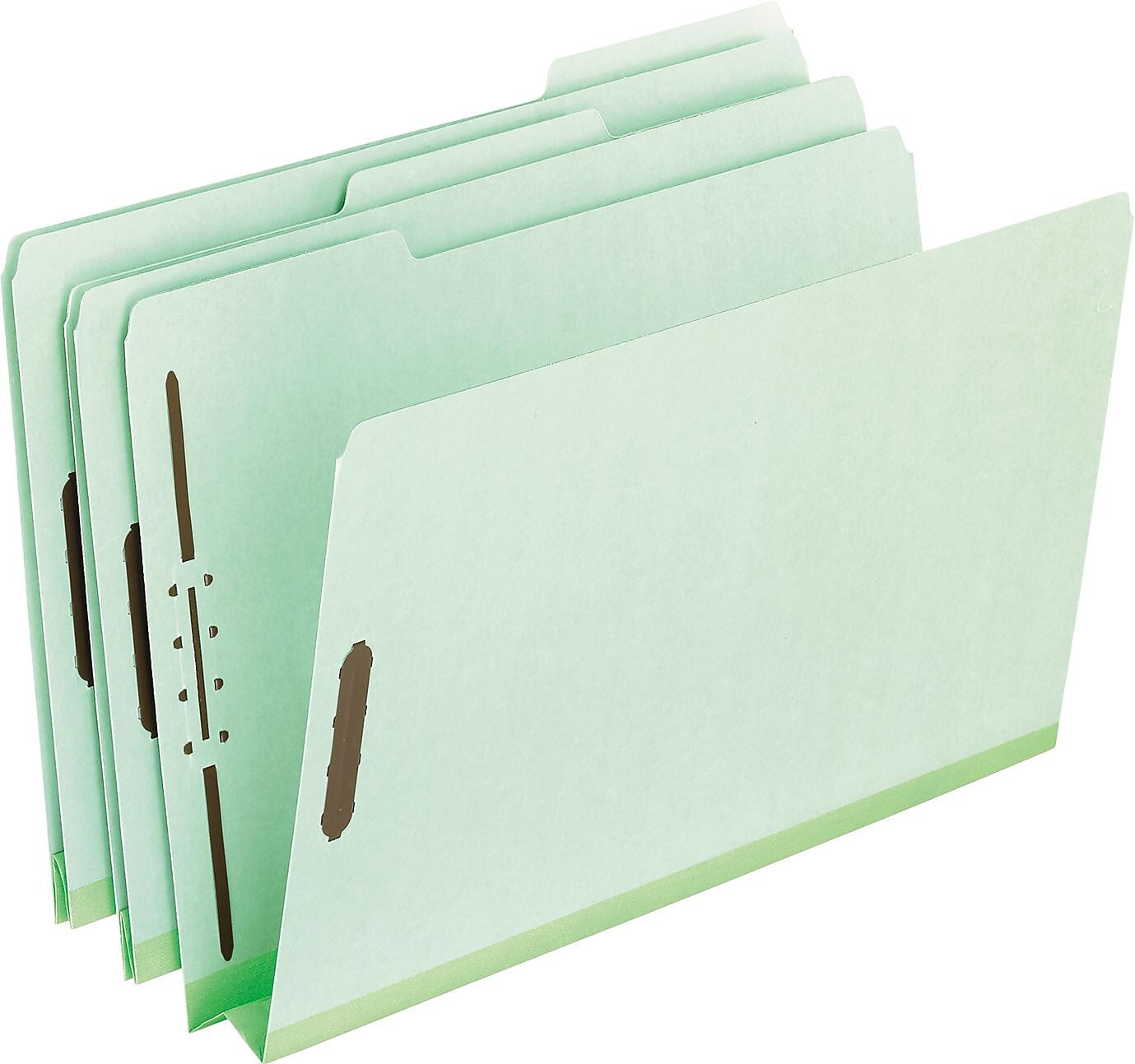 Pendaflex Pressboard Folders, 2 Fasteners, 2" Expansion, 1/3 Cut, Legal, Green, 25/Box