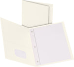 Oxford Twin-Pocket Folders with 3 Fasteners, Letter, 1/2" Capacity, White, 25/Box