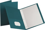 Oxford Twin-Pocket Folders with 3 Fasteners, Letter, 1/2" Capacity, Teal, 25/Bx