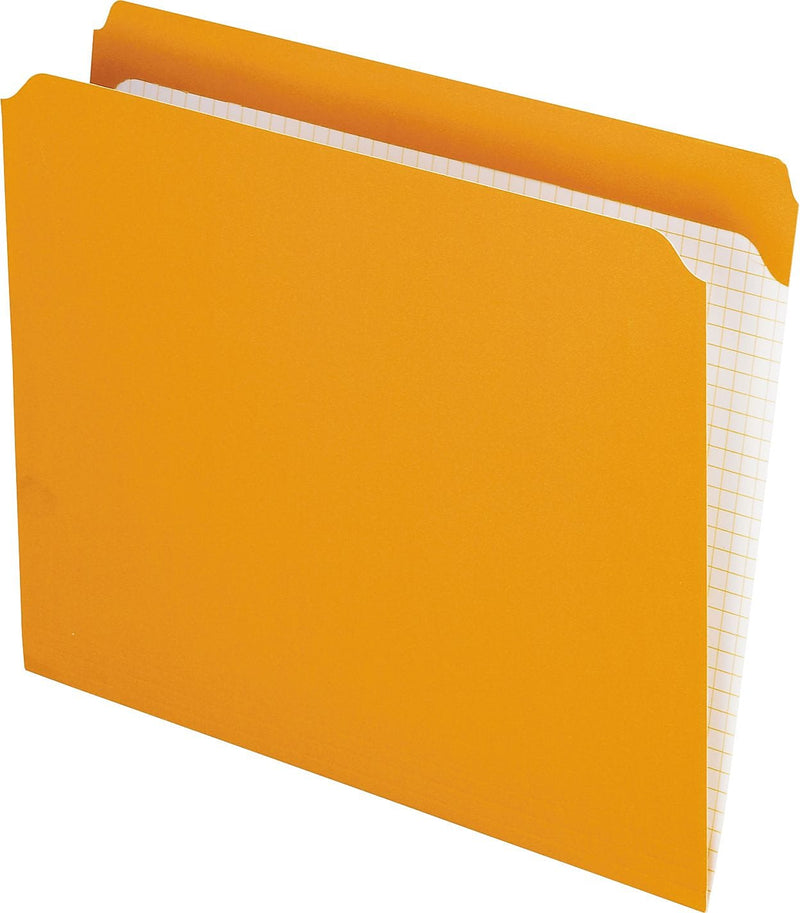 Pendaflex Reinforced Top Tab File Folders, Straight Cut, Letter, Orange, 100/Box (R152ORA)