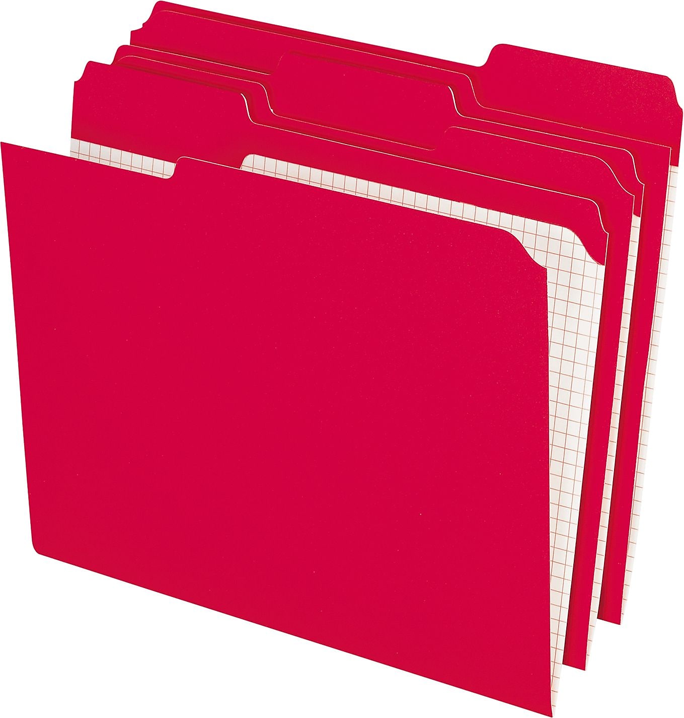 Pendaflex Reinforced Top Tab File Folders, 1/3 Cut, Letter, Red, 100/Box